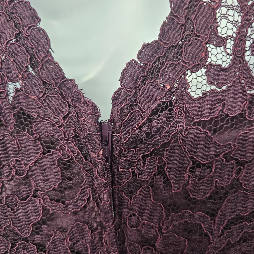 David's Bridal Dress Maxi Purple Lace Fairy Whimsigoth Floral Formal 10 - Picture 9 of 13